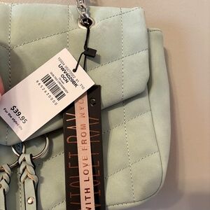 NWT Buckle mint/silver quilted crossbody or shoulder purse